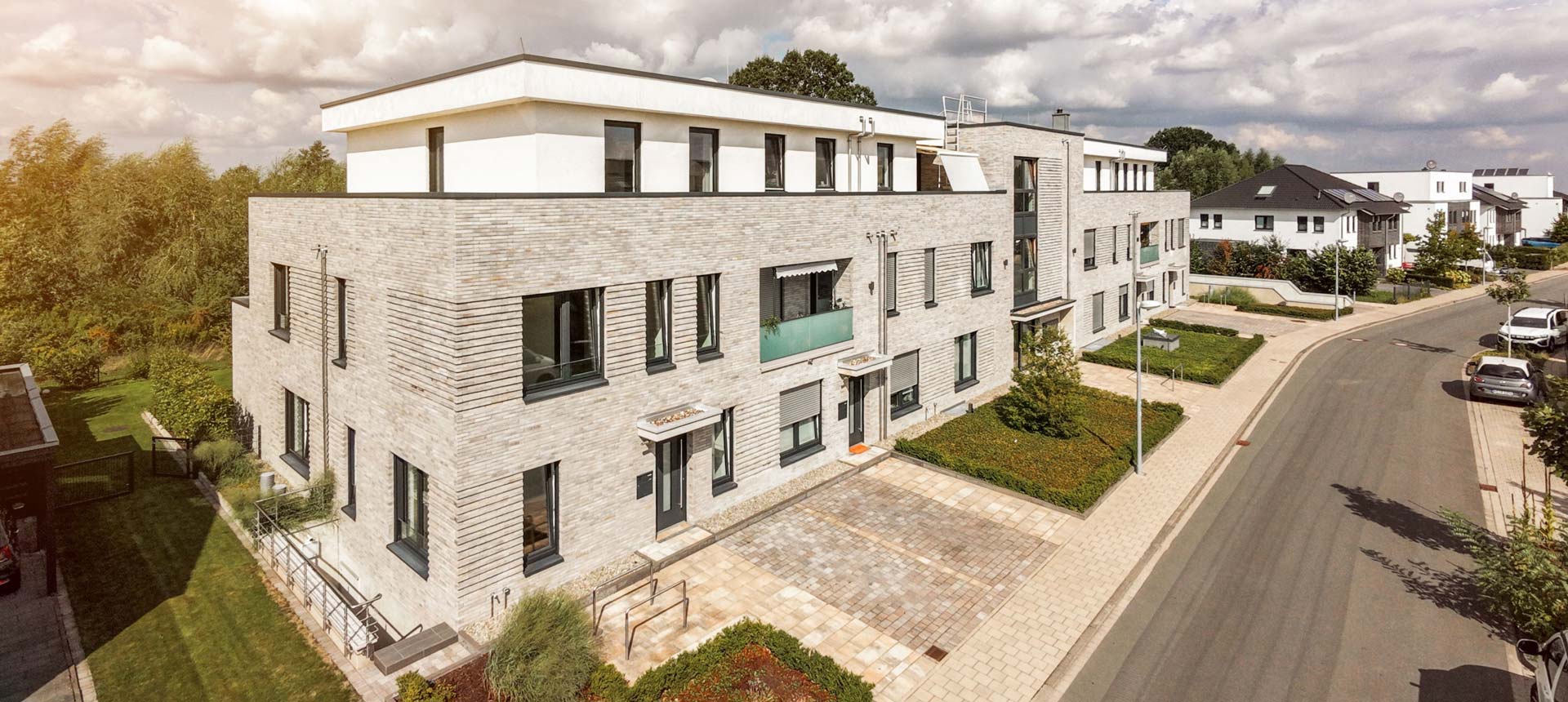 Immobilienfoto in Münster mit Drohne aufgenommen Fotograf Timo Bühring